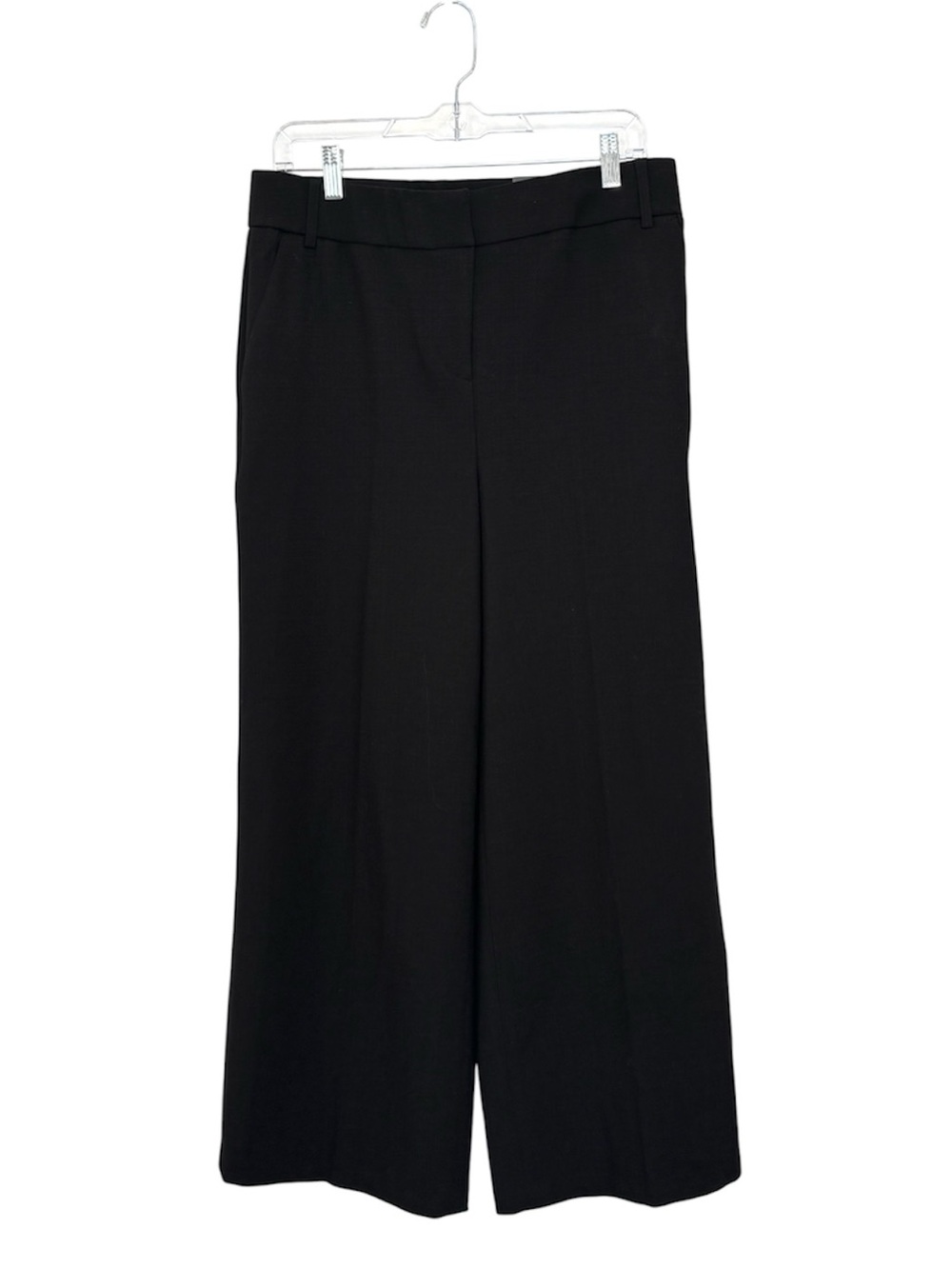 Amanda & Chelsea Ankle Length Wide Leg Pants Size 8 Black Office Classic NEW